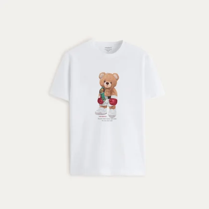 Tričko, Barva Bílá, s Potiskem Champion Teddy
