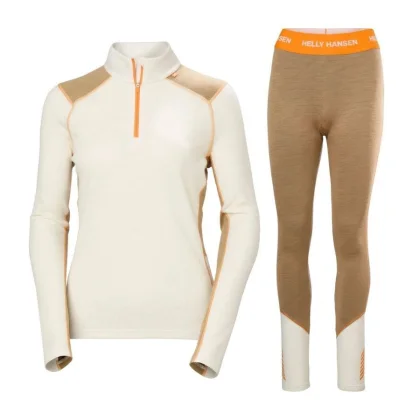 Helly Hansen Lifa Merino Midweight 1/2 Zip Sada, dámská, bílá/hnědá