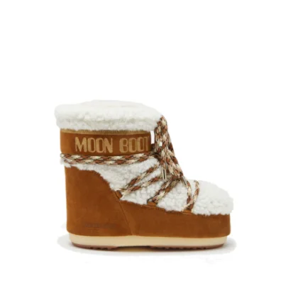 Dámské kotníkové zimní boty MOON BOOT MB ICON LOW SHEARLING, MA03 WHISKY OFF WHITE