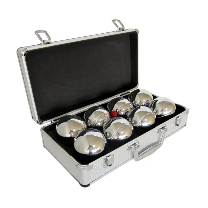 Pétanque sada MASTER 8 chromovaných koulí F.I.P.J.P. v hliníkovém kufru