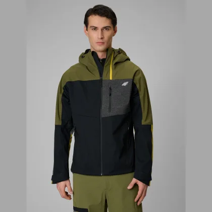 4F Pánská softshellová bunda větruodolná 4F PRO membrána 10000 - khaki M