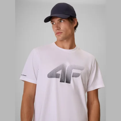 4F T-shirt regular s potiskem pánské - bílé XXL