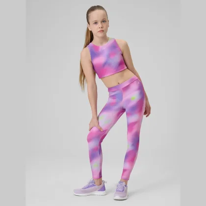 Rychleschnoucí sportovní legíny dívčí - multicolor