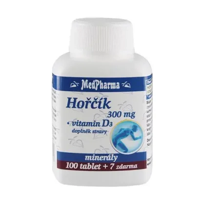 MedPharma Hořčík 300 mg + Vitamín D3 107 tablet