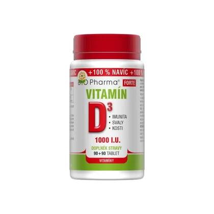 BIO-Pharma Vitamín D3 forte 1000IU 90+90 tablet