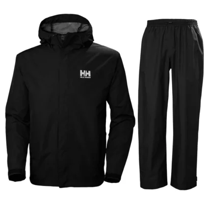 Helly Hansen Seven J/HH Rain, pánská sada do deště, černá