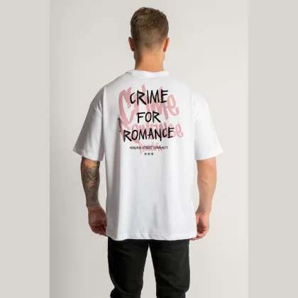 Oversized Tričko, Barva Bílá, s Potiskem Romance