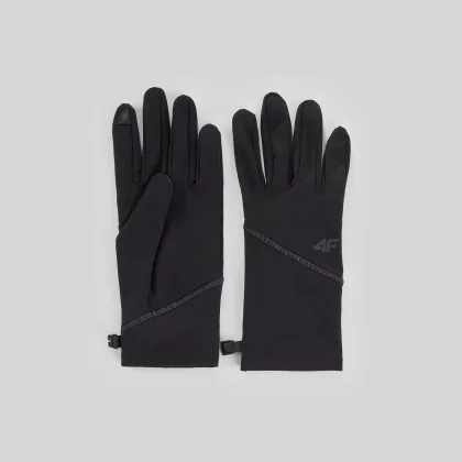 4F Pletené rukavice Touch Screen unisex - černé L