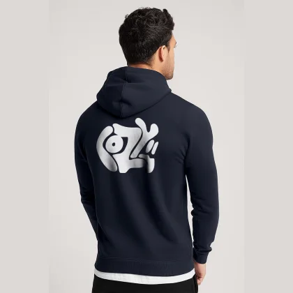 Mikina s Kapucí na Zip, Barva Šedá, s Potiskem Cozy