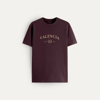 Tričko, Barva Bordó, s Potiskem Valencia Signature