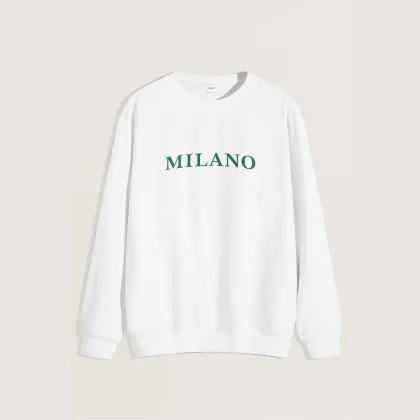 Mikina, Barva Bílá, s Potiskem Milano Green