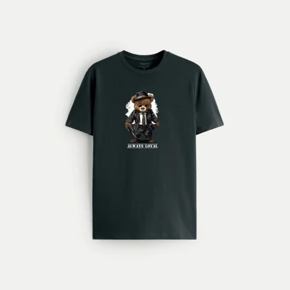 Tričko, Barva Železná šedá, s Potiskem Loyal Bear
