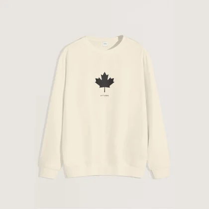 Mikina, Barva Ekru, s Potiskem Ottawa Canada
