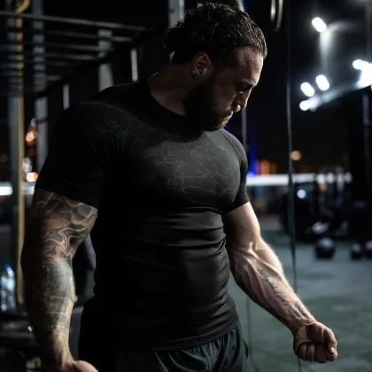 GymBeam Seamless Tričko Static Black