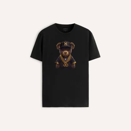 Tričko, Barva Černá, s Potiskem Real G teddy