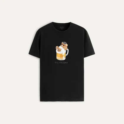 Tričko, Barva Bílá, s Potiskem Casual Friday Teddy
