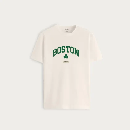 Tričko, Barva Ekru, s Potiskem Boston Legacy