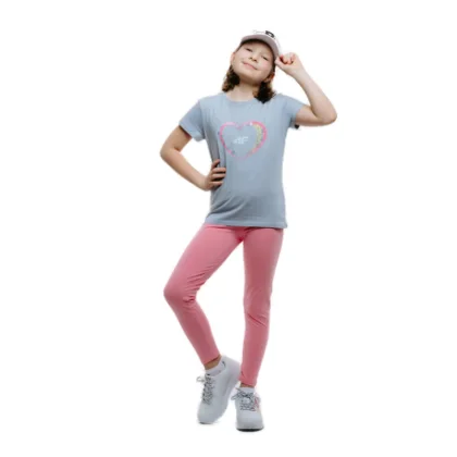 Dívčí legíny 4F JUNIOR TIGHTS CAS F039-56S-LIGHT PINK