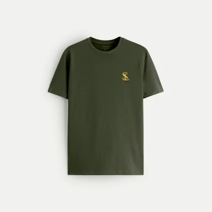 Tričko, Barva Khaki, s Potiskem Logo