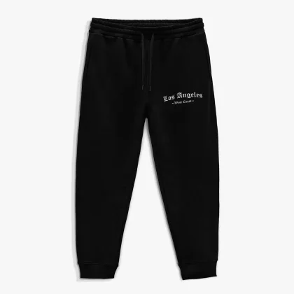 Tepláky Jogger , Barva Černá, s Potiskem West Coast Los Angeles