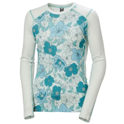 Helly Hansen Lifa Merino Midweight Graphic Crew, nepromokavá bunda, dámská, světle fialová