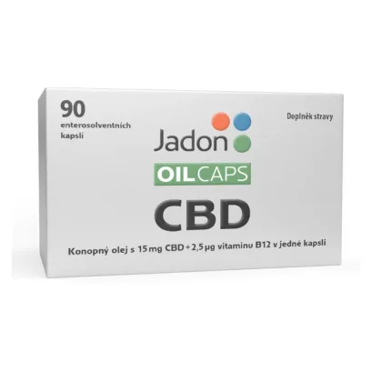 Jadon oil caps CBD kapsle s konopným olejem s 15 mg CBD a vitaminem B12 90 kapslí