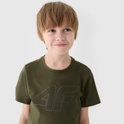 Chlapecké tričko s potiskem - khaki