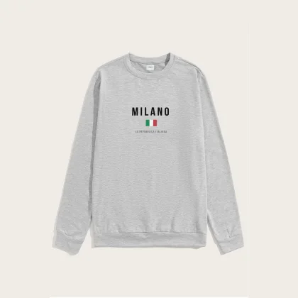 Mikina, Barva Bílá, s Potiskem Milano La Repubblica