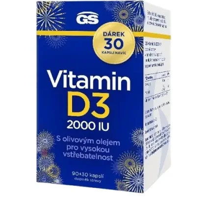 GS Vitamin D3 2000 IU 90 + 30 kapslí
