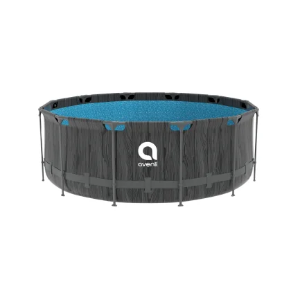 Bazén Steel Super Black Wood AVENLI 366 x 122 cm