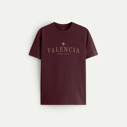 Tričko, Barva Bordó , s Potiskem Valencia Limited
