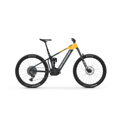 Horské elektrokolo MONDRAKER Crafty Race, obsidian grey dense yellow racing silver