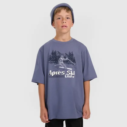 4F T-shirt loose s potiskem chlapecký - tmavě modrý 122/128 (6-8 let)
