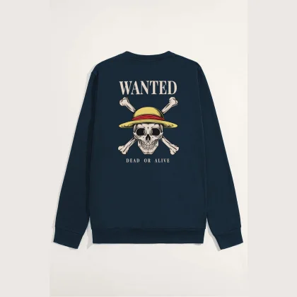 Mikina, Barva Černá, s Potiskem Wanted Dead Or Alive