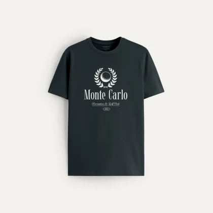 Tričko, Barva Železitě Šedá, s Potiskem Monte Carlo Legacy
