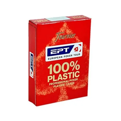 Hrací karty Fournier EPT červené 100% plast Jumbo Index
