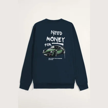 Mikina, Barva Bílá, s Potiskem Need Money For