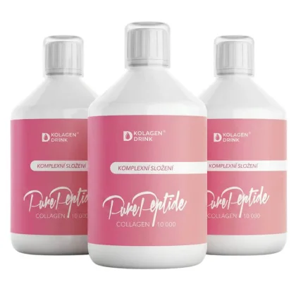KolagenDrink 60-denní program COLLAGEN 10 000 PURE PEPTIDE® hydrolyzovaný hovězí kolagen 3 x 500 ml