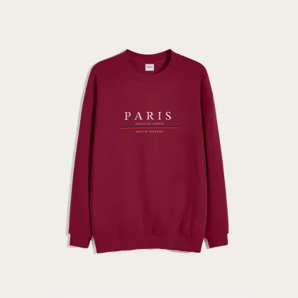 Mikina, Barva Bordó, s Potiskem Paris Dream Makers