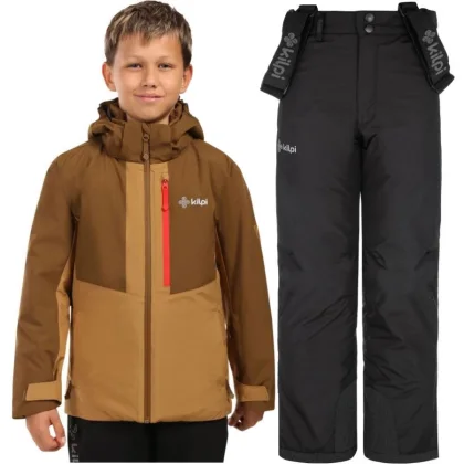 Lyžařský set Kilpi Mimas/Denver, junior, černá/hnědá