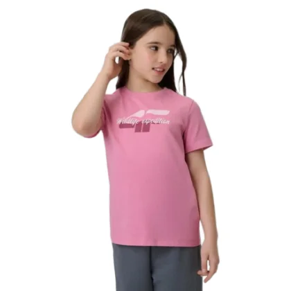 Dívčí tričko s krátkým rukávem 4F JUNIOR TSHIRT F2885-54S-PINK