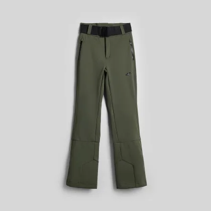 4F Lyžařské kalhoty 4F PRO softshell větruodolné membrána 20000 dámské - khaki S