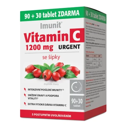 Vitamin C 1200 mg URGENT se šípky Imunit 90+30 tablet