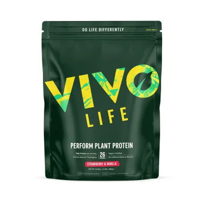 Vivo Life PERFORM Jahoda a vanilla - RAW VEGAN PROTEIN & BCAA (988 g)