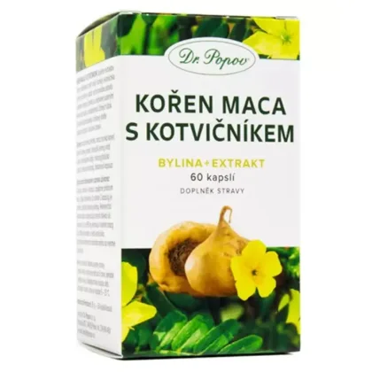 Dr. Popov Kořen Maca s Kotvičníkem 60 kapslí