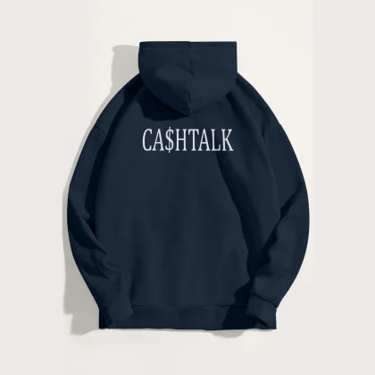 Mikina s Kapucí, Barva Bílá, s Potiskem Cashtalk