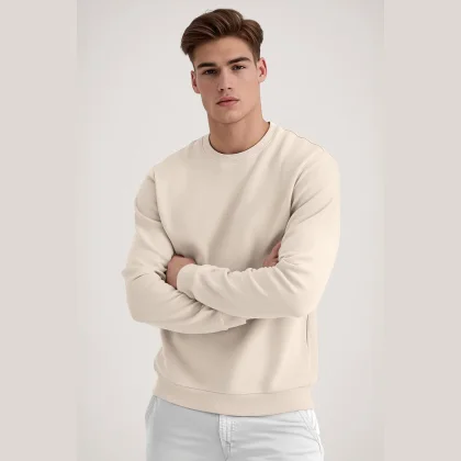 Mikina, Barva Ekru, s Potiskem Regular Hoodie