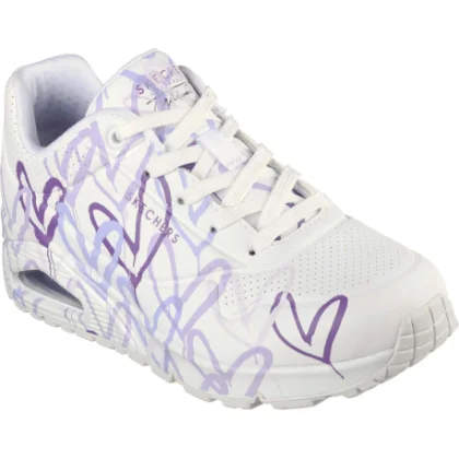 Dámská rekreační obuv SKECHERS Uno Spread The Love W white multi purple