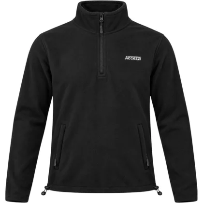 Accezzi, fleecová mikina 1/2 zip, pánská, černá