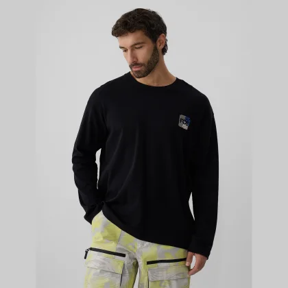 4F Longsleeve loose s potiskem pánský - černý L